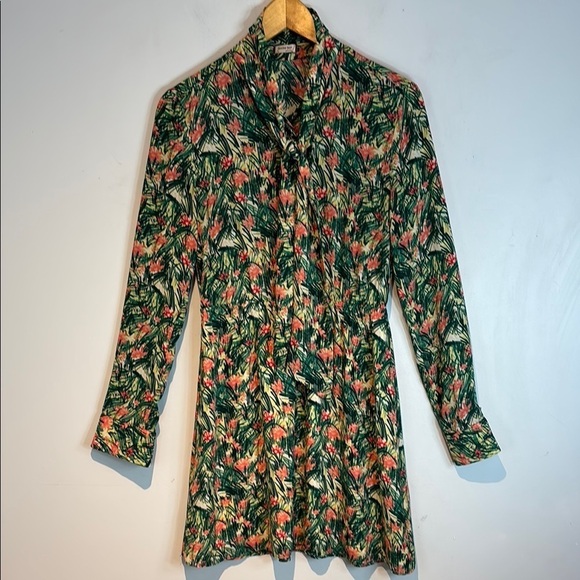 Sunday Best Dresses & Skirts - Aritzia Sunday Best Veronica Dress Tropical Floral Print Green Long Sleeve small